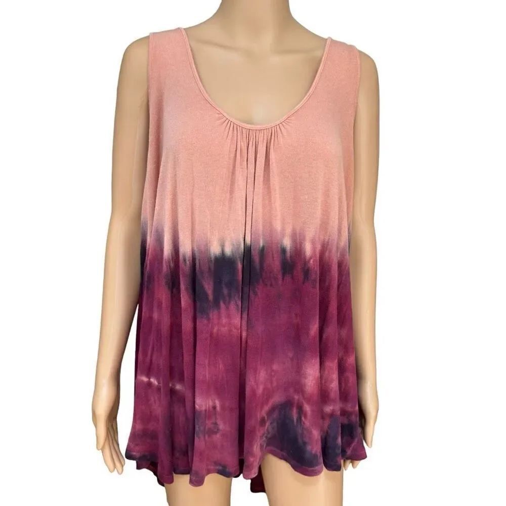 Free People boho flowy you dye ombré rank top oversized size M